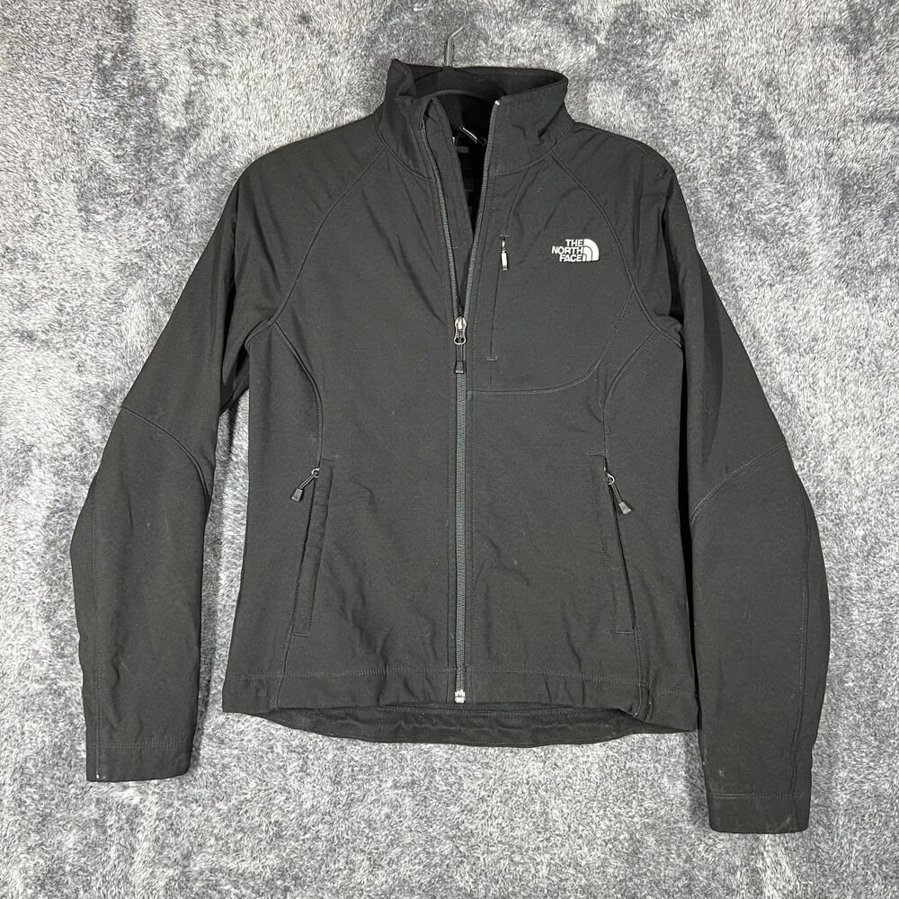 The North Face Sweatshirt Womans S Black Full Zip Fleece Lined Pockets Stretch
